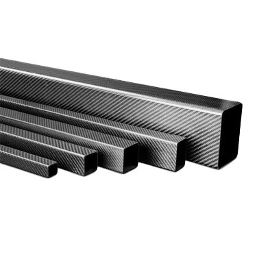 alt="carbon fiber rectangular tube in CNC machine"