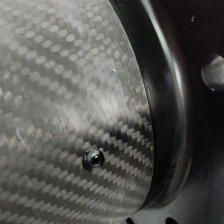 "carbon fiber tube frame clamps and connectors in assembly"
