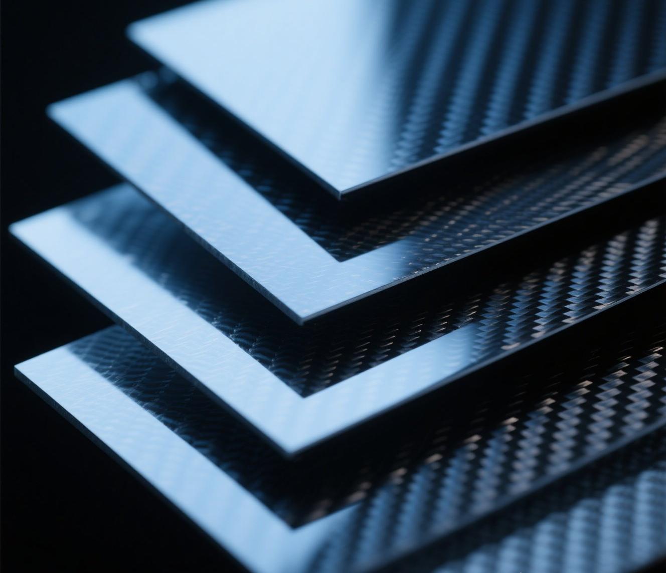"laminated carbon fiber panel sheet glossy surface"