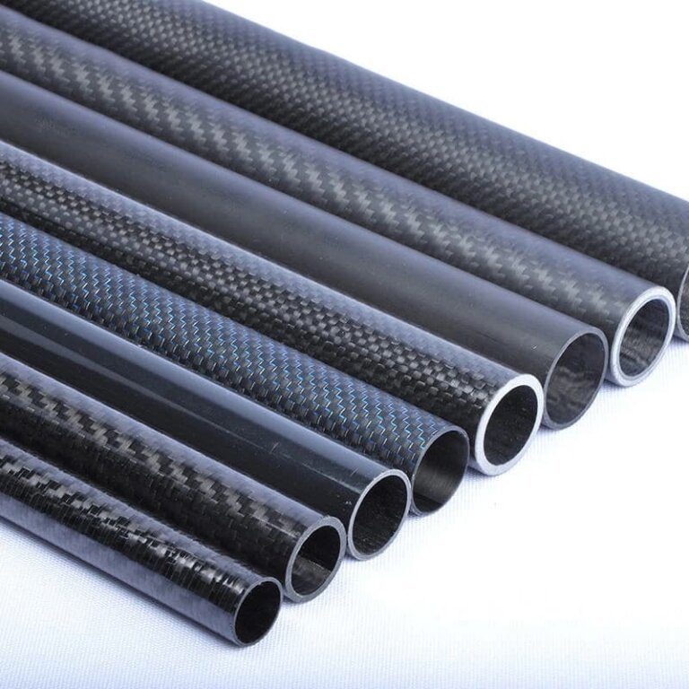 carbon fiber round tube close-up texture