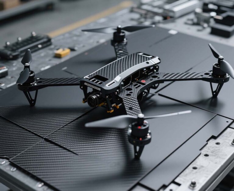 Drone frame panels made from carbon fiber 4x8 sheet; lightweight and strong carbon fiber drone components