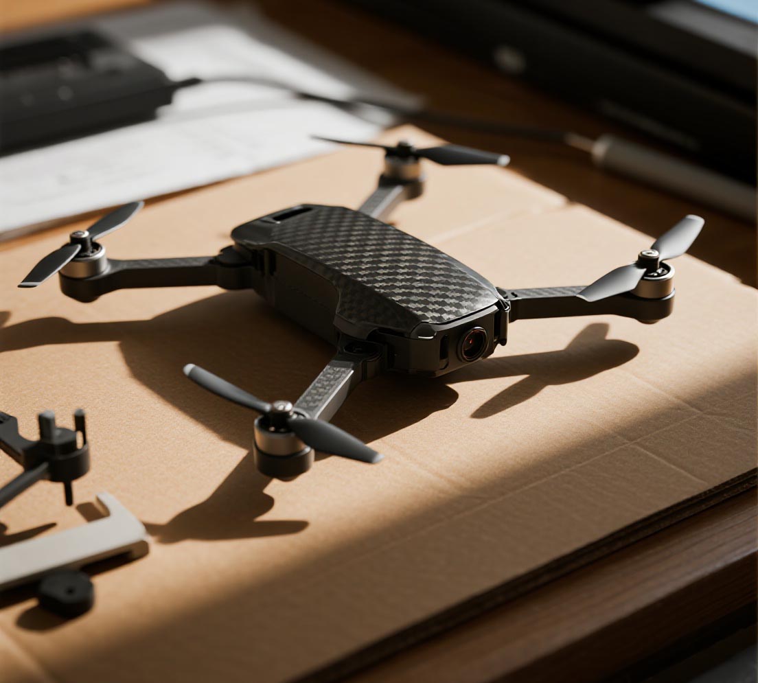 Drone frame panels made from carbon fiber 4x8 sheet; lightweight and strong carbon fiber drone components