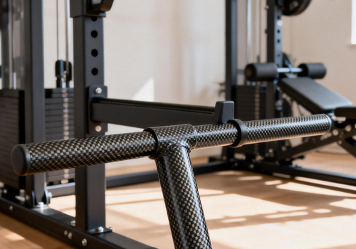Structural carbon fiber tubes used in gym equipment improving durability while keeping products easy to move.