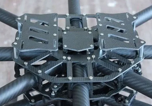 Pultruded carbon fiber tubes forming rigid airframes that increase flight time and payload efficiency.