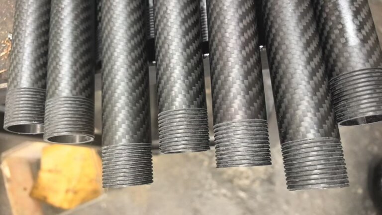 carbon fiber tube connectors joining round and square tubes in a drone frame