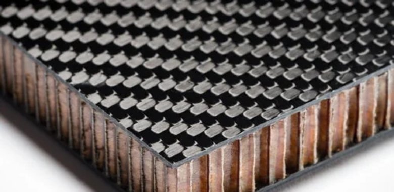 alt="Hybrid fiber weave with clear matrix resin"